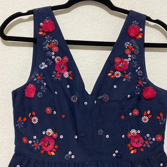 J.Crew Hand-Embellished Linen Blend Multicolor Peplum Top Size 0 - Picture 3 of 8